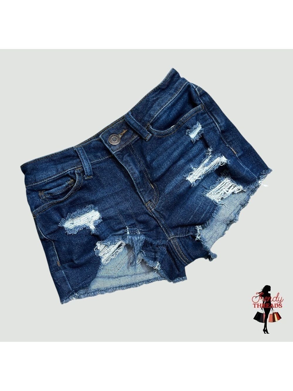 5/$25 ⭐️ SO 1/25W Distressed Denim Shorts High Rise Shortie Blue Jean Shredded